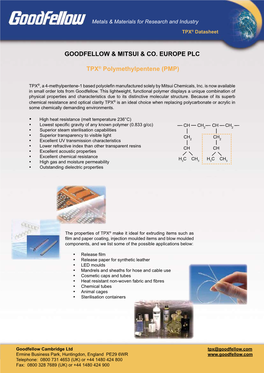 TPX® Datasheet