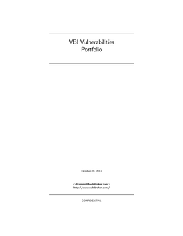 VBI Vulnerabilities Portfolio