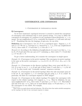 Topology (H) Lecture 4 Lecturer: Zuoqin Wang Time: March 18, 2021