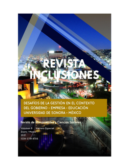 Revista Inclusiones Issn 0719-4706 Volumen 8 – Número Especial – Enero/Marzo 2021