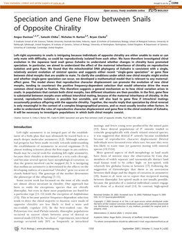 Speciation and Gene Flow Between Snails of Opposite Chirality