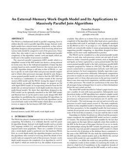 An External-Memory Work-Depth Model and Its Applications to Massively Parallel Join Algorithms