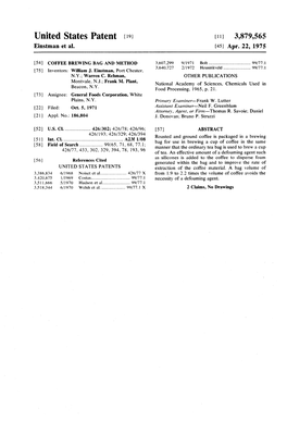 United States Patent (19) 11, 3,879,565 Einstman Et Al