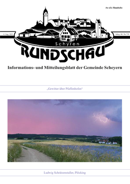 Informations- Und Mitteilungsblatt Der Gemeinde Scheyern