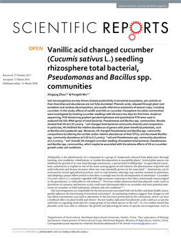 Seedling Rhizosphere Total Bacterial, Pseudomonas and Bacillus Spp