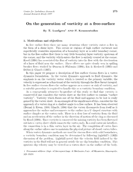 On the Generation of Vorticity at a Free-Surface