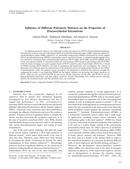 Influence of Different Polymeric Matrices on the Properties of Pentaerythritol Tetranitrate