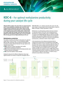 KDC-6 – for Optimal Methylamine Productivity During Your Catalyst Life Cycle