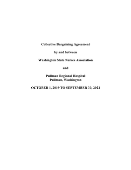 Collective Bargaining Agreement by and Between Washington State