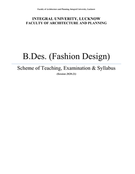 B.Des. (Fashion Design)