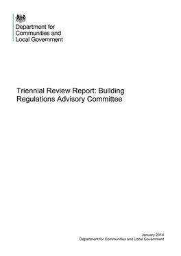 Triennial Review Report: Building Regulations Advisory Committee