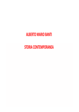 Alberto Mario Banti Storia Contemporanea