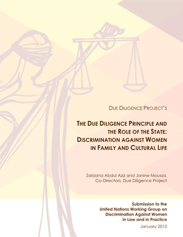 The Due Diligence Principle and the Role of the State: Discrimination Against Women in Family and Cultural Life