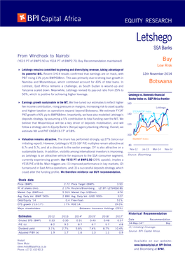 BPI Capital Africa's Report on Letshego