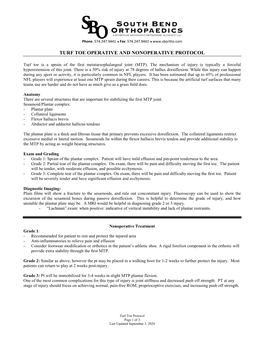 Turf Toe Operative and Nonoperative Protocol