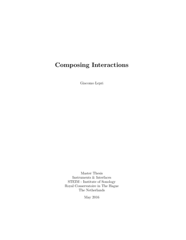 Composing Interactions