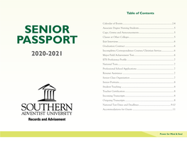 Senior Passport 2020-2021