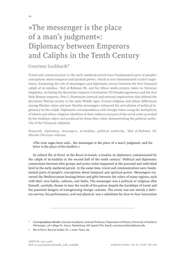 Diplomacy Between Emperors and Caliphs in the Tenth Century