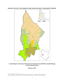 Baringo County 2014 Short Rains Food Security Assessment Report