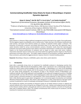 Commercializing Smallholder Value Chains for Goats in Mozambique: a System Dynamics Approach