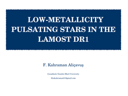 Lowmetallicity Pulsating Stars in the Lamost