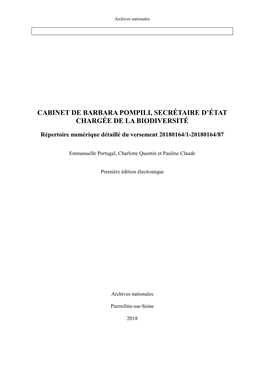 Cabinet De Barbara Pompili, Secrétaire D'état Chargée