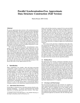 Parallel Synchronization-Free Approximate Data Structure Construction (Full Version)