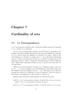 Chapter 7 Cardinality of Sets