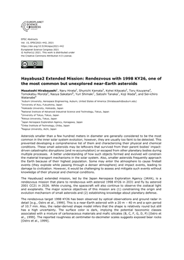 Hayabusa2 Extended Mission: Rendezvous with 1998 KY26, One of the Most Common but Unexplored Near-Earth Asteroids