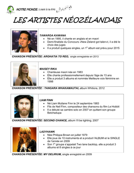 Les Artistes Néozélandais