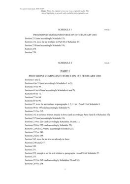 The Transport Act 2000 (Commencement No. 3) Order 2001