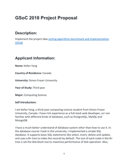 Gsoc 2018 Project Proposal