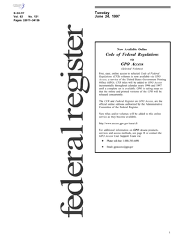 Federal Register June 24,1997 Tuesday Office (GPO)