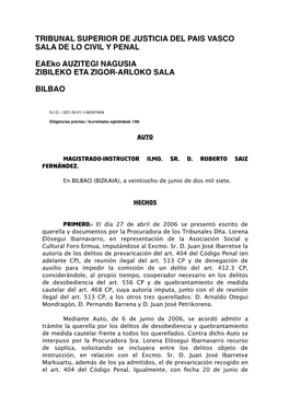 Tribunal Superior De Justicia Del Pais Vasco Sala De Lo Civil Y Penal