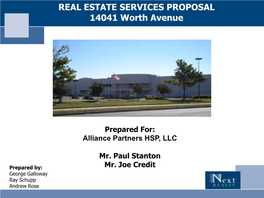 REAL ESTATE SERVICES PROPOSAL 14041 Worth Avenue