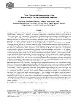 Feline Eosinophilic Keratoconjunctivitis: Nonsteroidal Vs Corticosteroid Topical Treatment