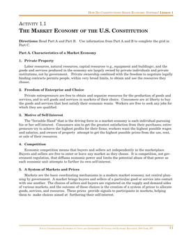 The Market Economy of the U.S. Constitution
