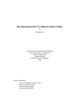 The Extraction of the ¯ D/¯U Ratio in Nuclear Media