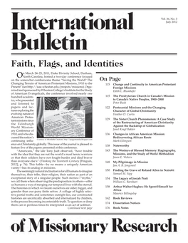 International Bulletin of Missionary Research, Vol 36, No. 3