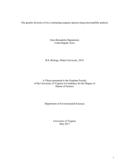 The Genetic Diversity of Two Contrasting Seagrass Species Using Microsatellite Analysis