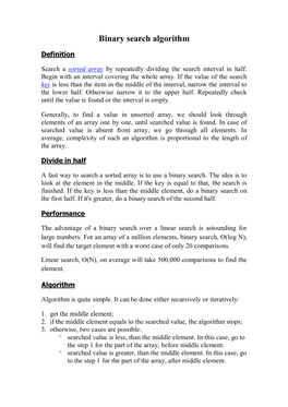 Binary Search Algorithm