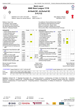 Al-Duhail SC 2:4 (1:2)