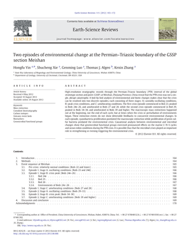 Two Episodes of Environmental Change at the Permian–Triassic Boundary of the GSSP Section Meishan