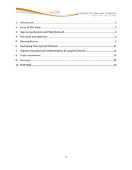 Feasibility Study at Neighborhood Council Meetings and Logan Municipal Council Meetings