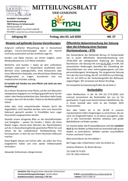 Mitteilungsblatt Nr. 27 Vom 03.07.2020.Pdf