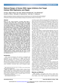 Rational Design of Human DNA Ligase Inhibitors That Target Cellular DNA Replication and Repair