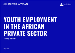 YOUTH EMPLOYMENT in the AFRICAN PRIVATE SECTOR Survey Results