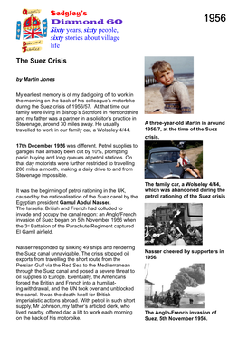 The Suez Crisis Sedgley's Diamond 60 Sixty Years, Sixty People, Sixty Stories About Village Life
