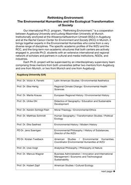 The Environmental Humanities and the Ecological Transformation of Society