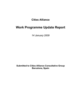 Work Programme Update Report